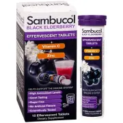 Sambucol Effervescent Black Elderberry Tablets with Vitamin C and Zinc 15 Count.