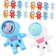SEWACC 18pcs Cute Astronaut Erasers Mini Space Themed for School Supplies Safe Gentle Erasers Fun Classroom Prizes for Art Students