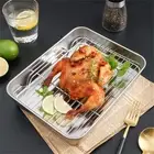 Multi Purpose Stainless Steel Baking Tray with Cooling Rack and Cover Set