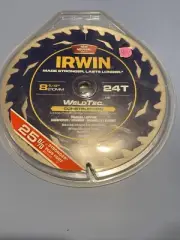 NEW IRWIN 1934343 WELDTEC 8 1/4" X 24TPI WOOD CARBIDE CIRCULAR SAW BLADE
