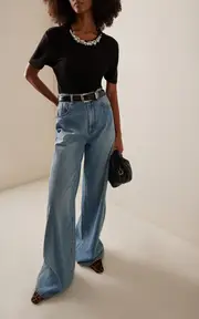[Zimmermann] Crush Long Rigid High-Rise Straight-Leg Jeans