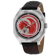 Christian Van Sant Men's Watch Machina Automatic Red Dial Leather Strap CV0561