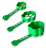 Paw-sitively Adorable! 3-Piece Paw Print Measuring Cups Set, Dog Scoop