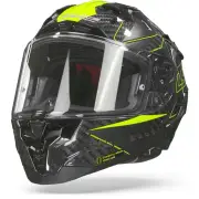 FF327 Challenger Carbon Fold Gloss Hivis Yellow Full Face Helmet