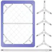 Bed Sheet Holder Straps, 4+1 PCS, Triangle Adjustable Elastic Fitted Sheet Cl...