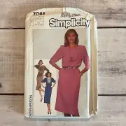 Simplicity 7085 Sewing Pattern Dress Sleeve Neck Options Miss Sz 6-10 UNCUT