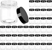 36 Pack 8 OZ(240ML) Plastic Jars Round Clear Cosmetic Container Jars with Lids, Eternal Moment Plastic Slime Jars for Lotion, Cream, Ointments, Makeup, Eye shadow, Samples, Pot, Travel Storage