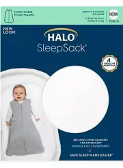HALO Sleep Sack Sleepsack Swaddle MicroFleece Blanket Small Cream 100% Cotton