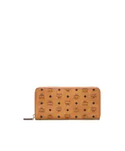 MCM Visetos Printed Zipped Wallet One size cognac