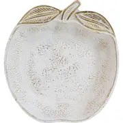 LVD Resin Apple Trinket Tray Jewellery Storage Home Decor 13.5x12.5cm White