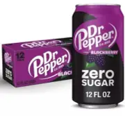 Dr Pepper Blackberry Zero Sugar Soda Pop, 12 fl oz, 12 Pack Cans