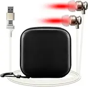 GUOMIS Tinnitus Infrared Earplugs, Tinnitus Headphones, Tinniplug for Nose Ears, Infrared Therapy, 650 nm Red Light Headphones for Noise Cancellation and Sleep Aid (01)