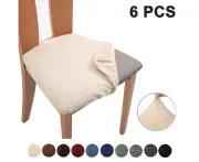 6pcs Seat Covers for Dining Room Chairs Stretch Jacquard Chair Covers