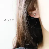 在飛比找iOPEN Mall優惠-Kselect韓國飾品 925銀 愛心 貓眼石 轉珠 耳環 