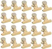 20pcs Magnetic Black Clip Whiteboard Magnetic Clips Magnetic Photo Clip Magnetic Push Pins Magnetic Clothing Clip Magnet Sealing Clip Magnetic Holder Golden Stainless Steel