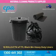 10 ROLLS/CTN SHINE 77L BLACK BIN LINERS RUBBISH BAG, 780X950MM
