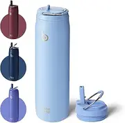 Bottle Bottle Insulated Water Bottle with Straw and Lid, 1 Litre(32oz) Stainless Steel Sports Water Bottles with Handle Metal Gym Drink Flask (Baby Green)