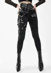 [Devil Fashion] Pentagram Leg Harness Skinny Pants