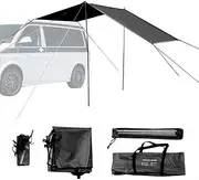 Car Awning Camping Tent, Awning Sun Canopy Sunshade Fits for Motorhome Van Campervan SUVs, Car Tent Beach Sun Shelter Awning Shelter