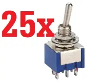25x 6-Pin DPDT ON-ON Toggle Switch 6A 125VAC 25pcs useless box switch A