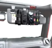 Savadicar Tactical Sun Visor Organizer Front Visor Storage Cover for 2007-2023 Jeep Wrangler JK JL & Gladiator JT, Interior Storage Accessories, Black, 1 PCS