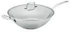 New SCANPAN Impact 18/10 Stainless Steel Covered 32cm Wok with Lid RRP $185