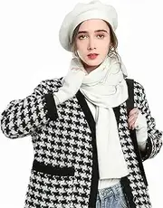 [HAMKVBPR] Winter Hat Scarf Set Solid Colour Gloves Hat Scarf Three Piece Beret for Cold Weather