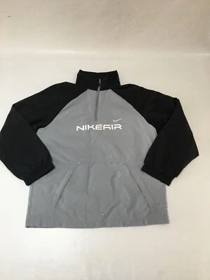 Nike Air Track Jacket Boys Size S (8-10yrs) Pullover Qtr Zip Grey/Black BNWT