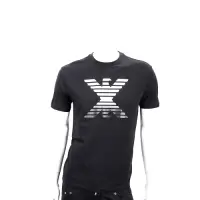 在飛比找Yahoo奇摩購物中心優惠-Emporio Armani 漸層膠片老鷹標誌黑色短袖T恤 