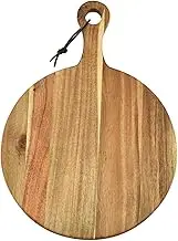MAGICLULU Household Wooden Pizza Board with Handle Serving Plate for Bread Sushi and Steak Smooth Food Tray for Home and Shops Elegant Kitchen Decoration