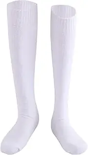 [CUCUFA] Fencing Socks, White Knee High Socks, Cotton Soccer Socks, One Size Unisex Socks, Soccer Socks