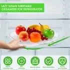 Lazy Susan Turntable Organizer for Refrigerator Clear Rectangular Rotating wuVUX