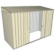 Build-A-Shed 1.2 x 3.0 x 2.0m Skillion Double Sliding Side Door Shed - Cream