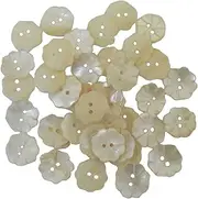 [Embroiderymaterial] Double Hole Mother of Pearl Buttons for Embelishment, Sewing and Crafting (72 Pieces, Cream, 14 MM)