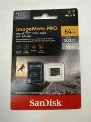 SanDisk 64GB ImageMate PRO microSDXC UHS-1 Memory Card with Adapter for Action C