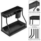 2 Layer Spice Rack Black Washing Machine Storage Shelf Cabinet