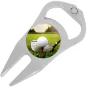 Golf Driver and Ball Golf Ball Marker Divot Repair Tool Bottle Opener