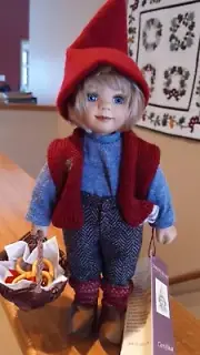 Scandinavian Birgitte Frigast Jaspar Porcelain Doll Danish Pixie 11”