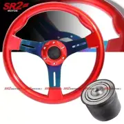 For 84-04 Mustang Non-GT Red Wood Neo Chrome Spoke Steering Wheel with Hub (for: Ford)