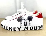 DESIGUAL Shoes Cosmic Mickey Mouse White Women Size 7.5 Disney Sneakers 20WSKP37
