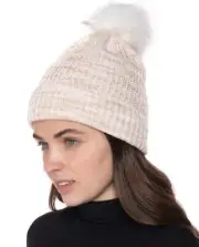 Style & Co. Space-Dye Ribbed Beanie, Ivory Neutral, One Size, NWT