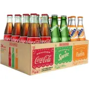 Coca-Cola Fiesta, Variety, 12 fl oz, 24-pack - Mexican Coke Soda Glass Bottles