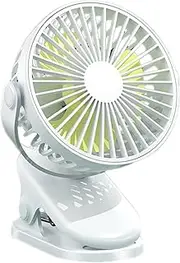 Fan with Clip - Personal Fans 360 Degree Rotation Stroller Fan,USB Battery Powered Clip Fan for Stroller Travel Camping Golf Gym