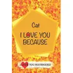 CAT I LOVE YOU BECAUSE /LOVE COVER THEMES: WHAT I LOVE ABOUT YOU GIFT BOOK: PROMPTED FILL-IN THE BLANK GRATITUD 6X9 JOURNAL/ TONS OF REASONS WHY I LOV