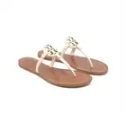 Tory Burch Gabriel Ballet Pink Leather Flat T Strap Sandals 7