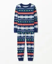 Hanna Andersson Scandi Snowflake Fairisle Long Johns Holiday Pajamas 160 14 16