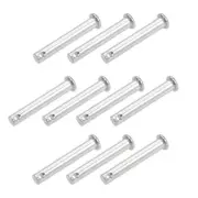 Single Hole Clevis Pins - 8mm x 50mm Flat Head 304 Stainless Steel Pin 10Pcs