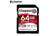 SD Memory Card Kingston 64GB V90 UHS-II Canvas React Plus SD 8K/3D/VR Cameras