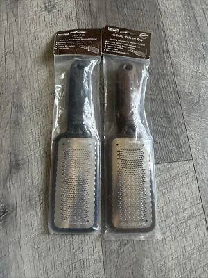 2 Microplane Colossal Foot File / Pedicure Rasp -Callus Remover-Black & Brown