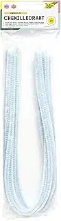 folia 77830 - Chenille Wire, Pipe Cleaners, Pack of 10 in Sky Blue, Diameter 8 mm and 50 cm Long, Ideal for Children for Crafts and Design Animals, Figures and Other Shapes